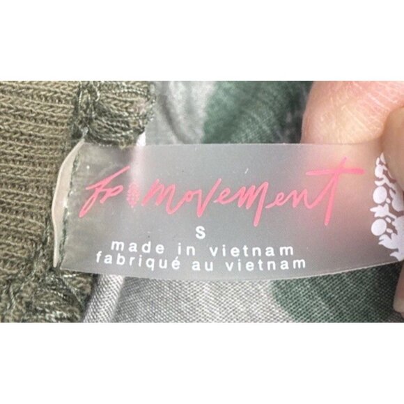 FREE PEOPLE MOVEMENT Womens Mesmerize Me Green Pink Floral Printed Pants Cargo S - Picture 14 of 16